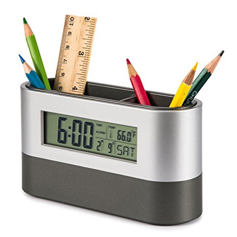 Stationery Holder & Desk Top Clock